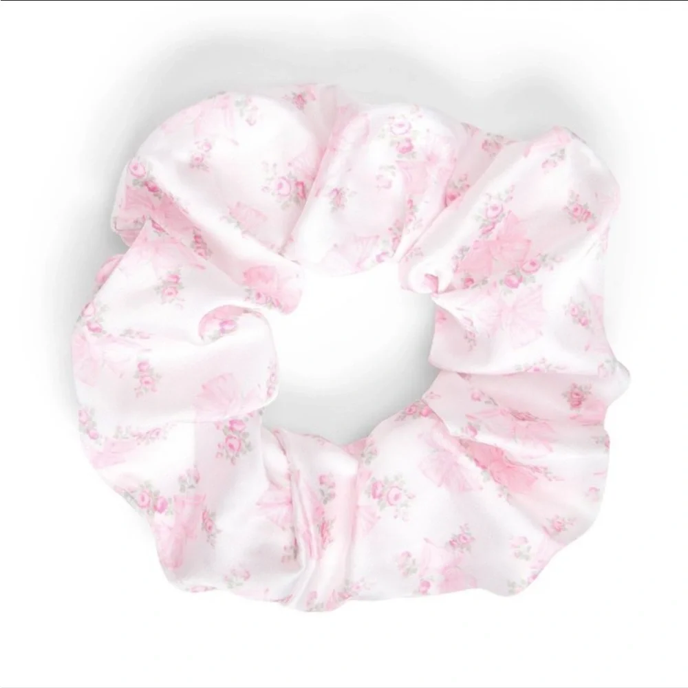 LOVESHACKFANCY Goody Pink Satin Scrunchies 3pc